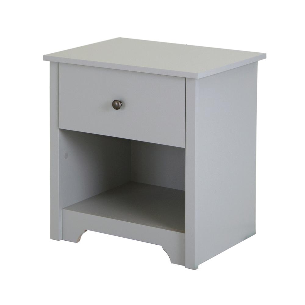 South Shore Vito 1-Drawer Nightstand, Soft Gray. Picture 2