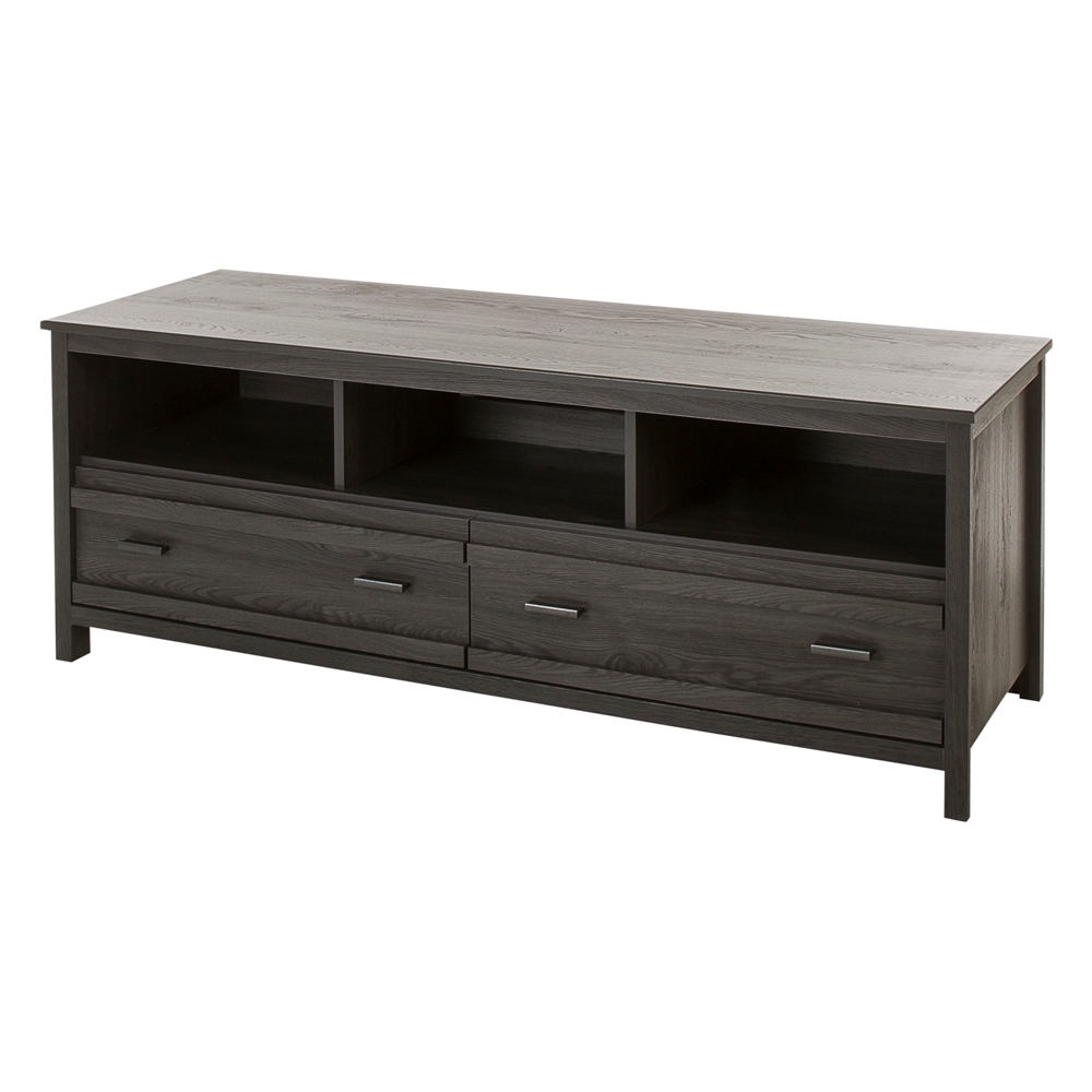 South Shore Exhibit TV Stand for TVs up to 60'', Gray Oak. Picture 1