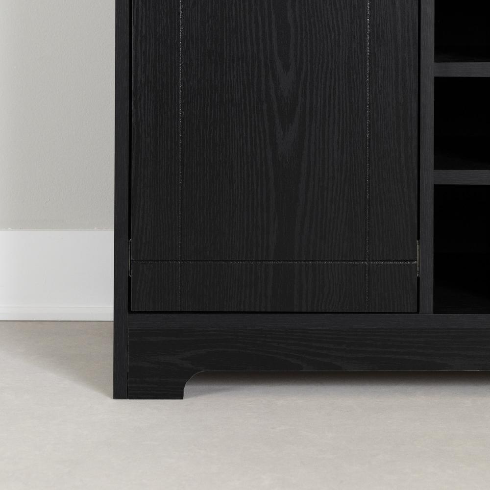 Vietti Bar Cabinet with Bottle and Glass Storage, Black Oak. Picture 4