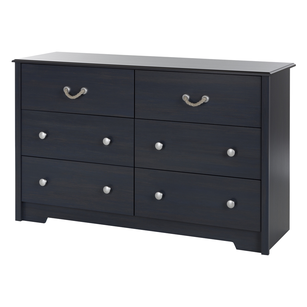 South Shore Aviron 6-Drawer Double Dresser, Blueberry. Picture 1