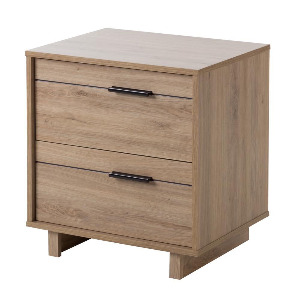 South Shore Fynn 2-Drawer Nightstand, Rustic Oak. Picture 2