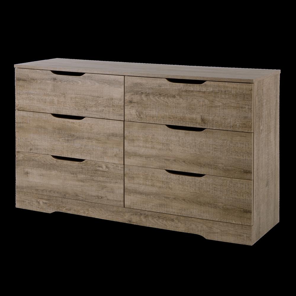 Holland 6-Drawer Double Dresser, Weathered Oak. Picture 2