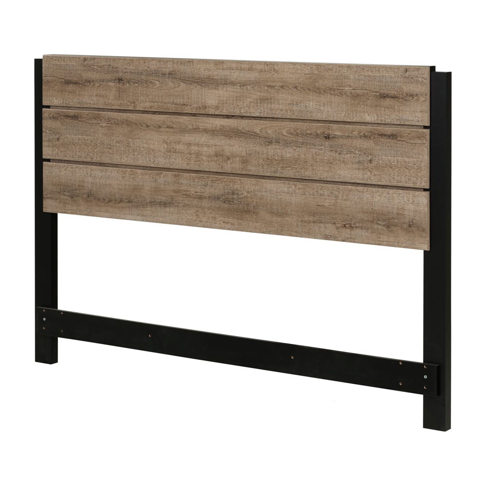 South Shore Munich Full/Queen Headboard (54/60''), Weathered Oak and Matte Black. The main picture.