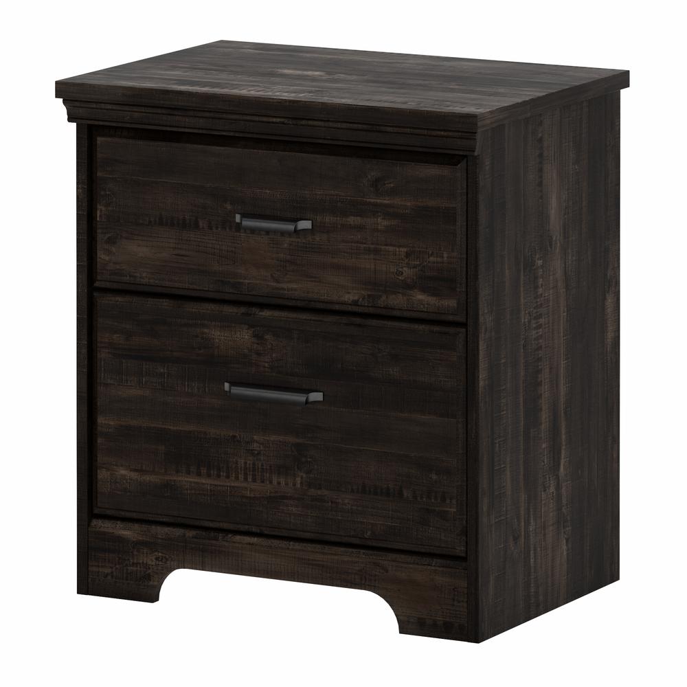 Versa 2-Drawer Nightstand, Rubbed Black. Picture 1