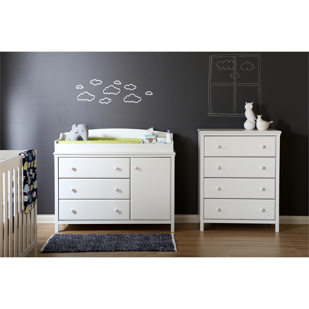 South Shore Cotton Candy 4-Drawer Chest, Pure White. Picture 2