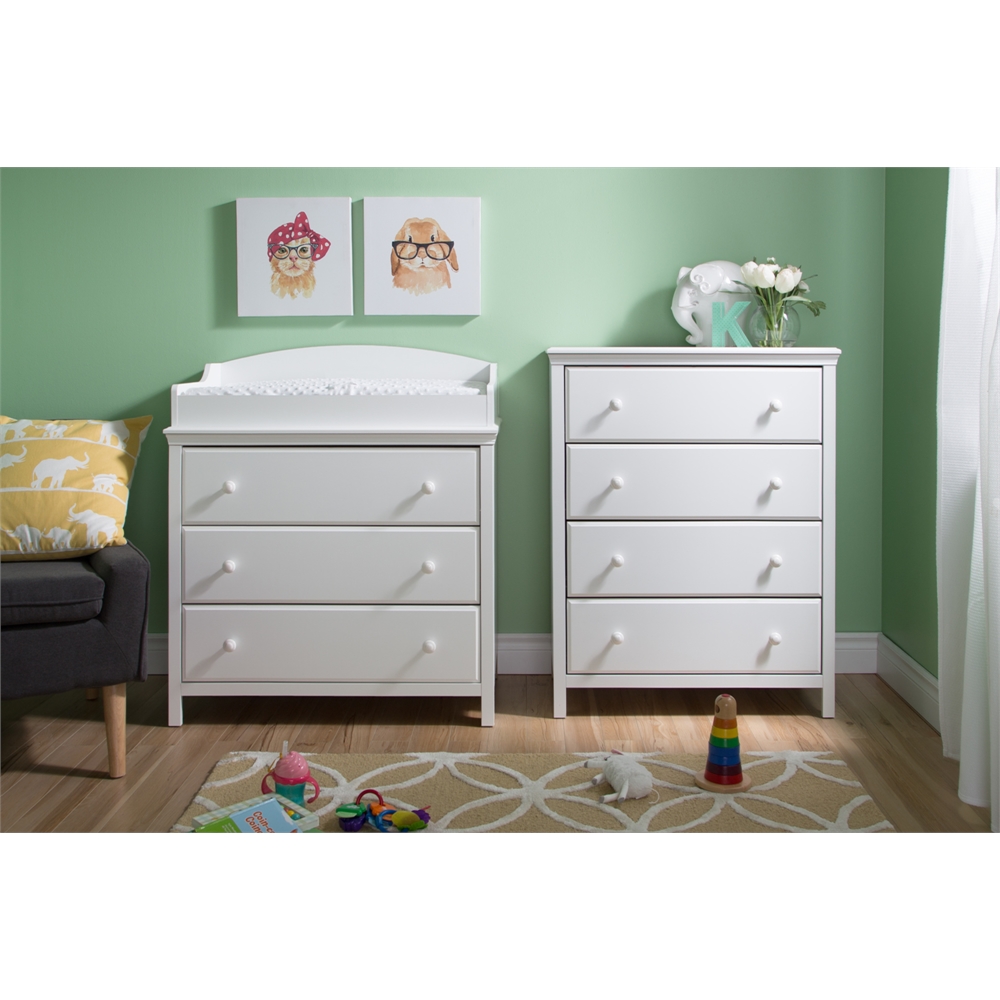South Shore Cotton Candy Changing Table with Drawers, Pure White. Picture 5