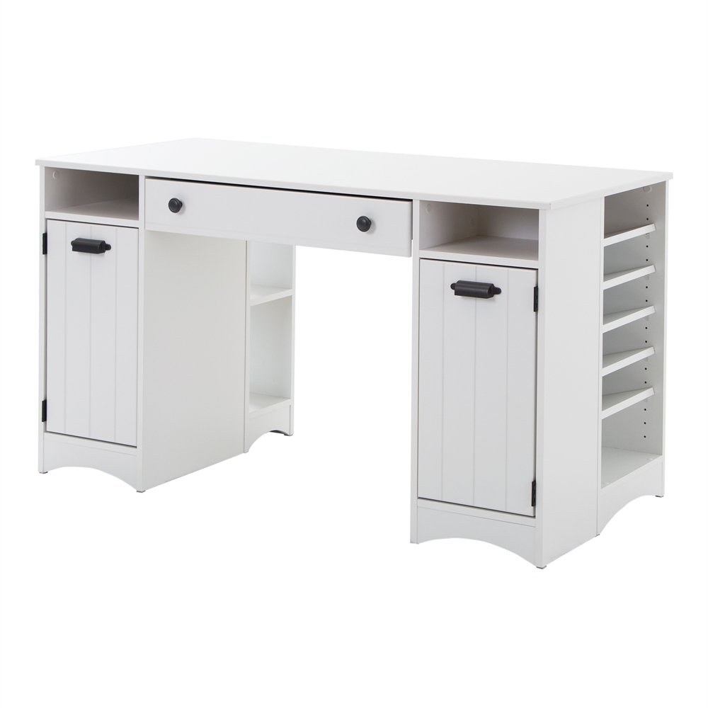 South Shore Artwork Craft Table with Storage, Pure White. Picture 1