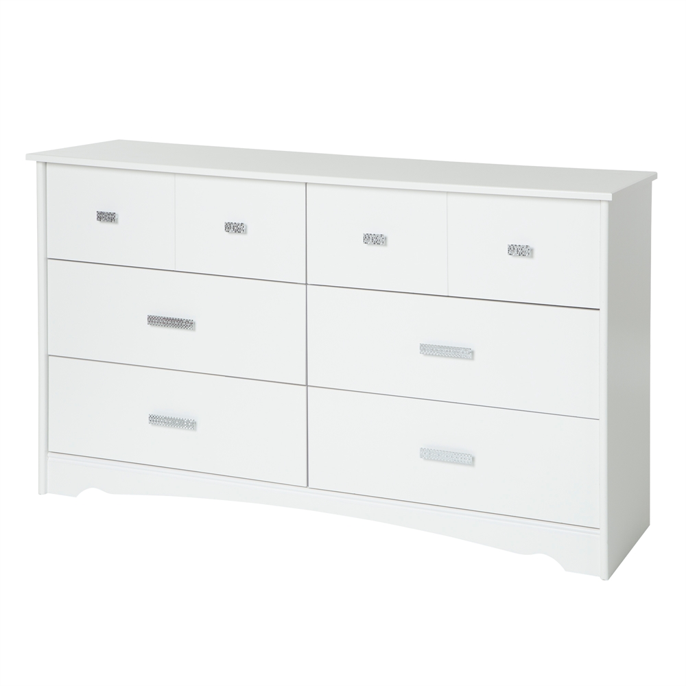 South Shore Tiara 6-Drawer Double Dresser, Pure White. The main picture.