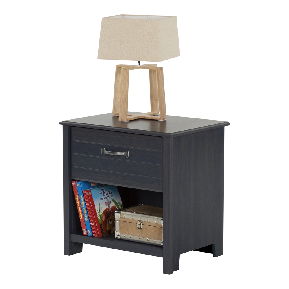 South Shore Ulysses 1-Drawer Nightstand, Blueberry. Picture 6