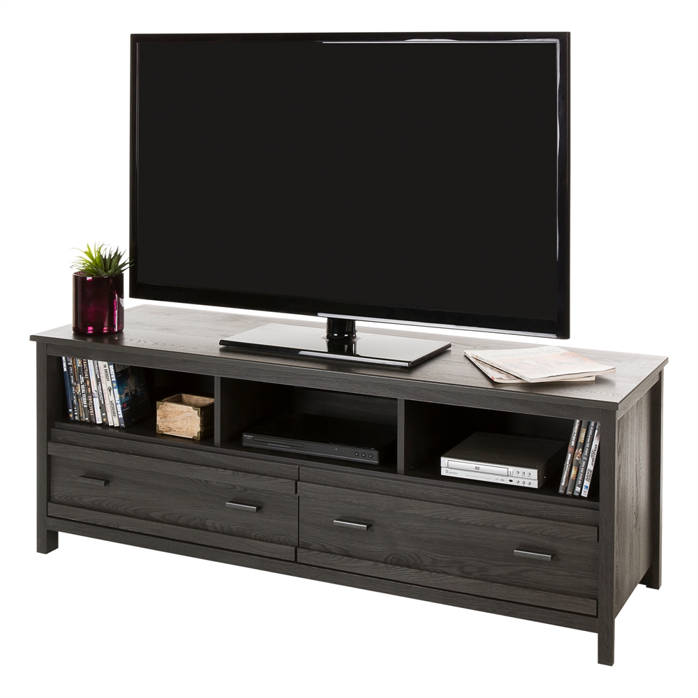 South Shore Exhibit TV Stand for TVs up to 60'', Gray Oak. Picture 6