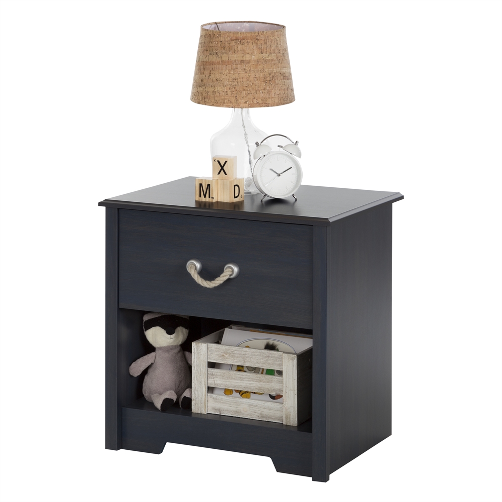 South Shore Aviron 1-Drawer Nightstand, Blueberry. Picture 6
