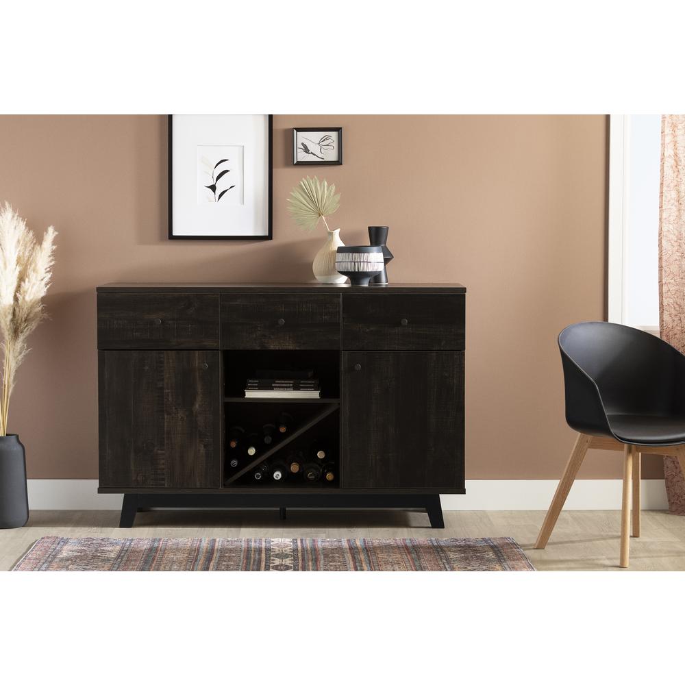 Bellami Buffet with Wine Storage, Rubbed Black. Picture 2