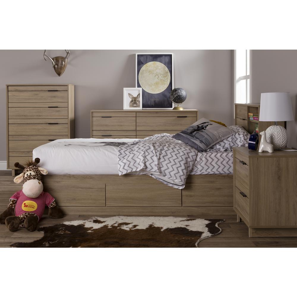 Fynn Bed Set - Bed and Headboard kit, Rustic Oak. Picture 2