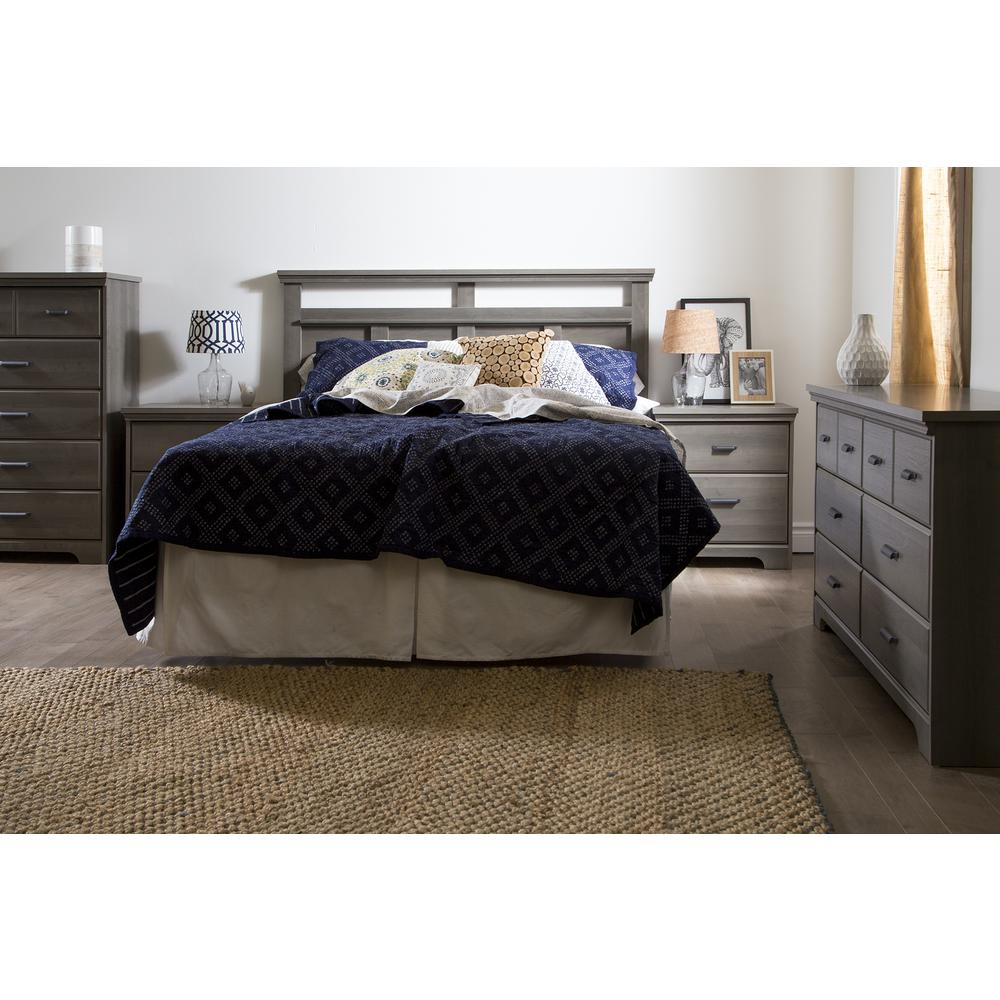 Versa 6-Drawer Double Dresser and Nightstand Set, Gray Maple. Picture 2