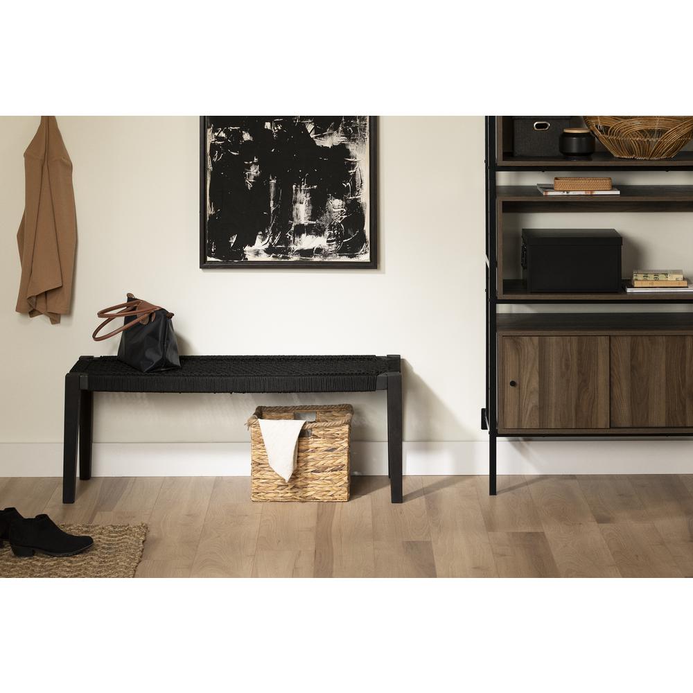 Balka Wood Bench, Pure Black. Picture 2