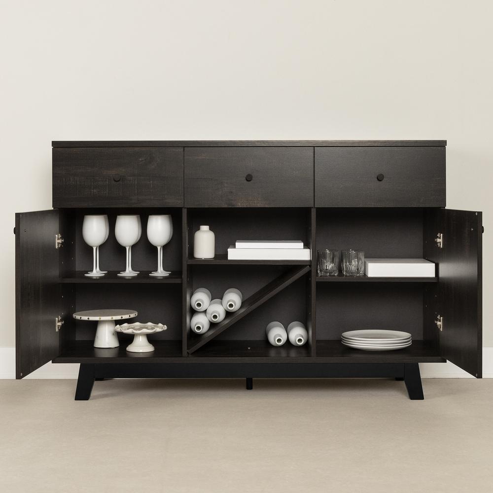 Bellami Buffet with Wine Storage, Rubbed Black. Picture 4