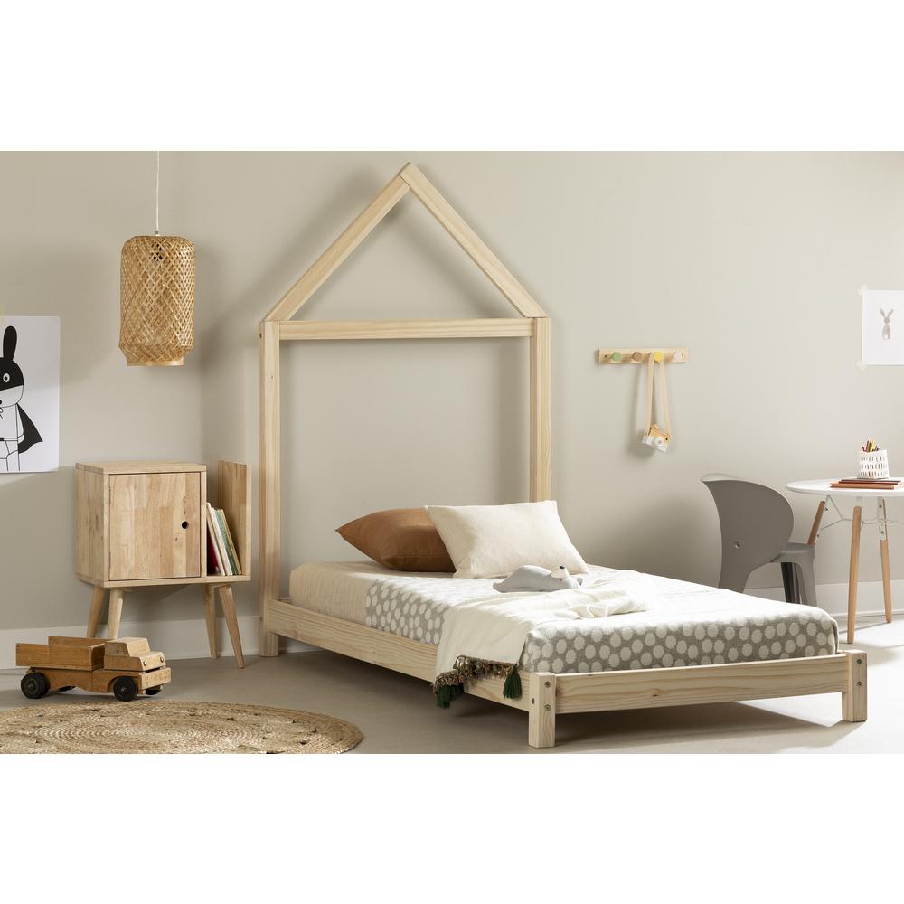 Sweedi Bed with House Frame Headboard, Natural. Picture 2