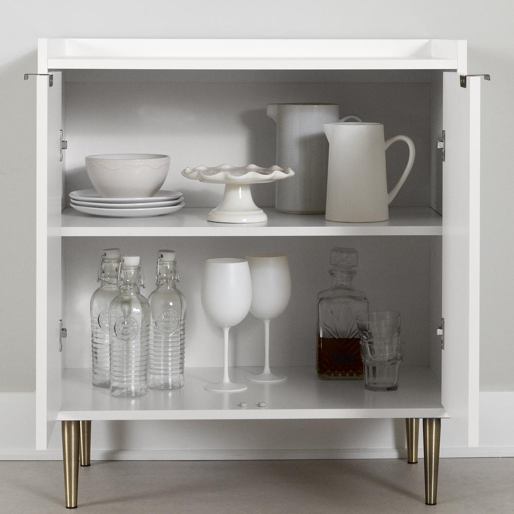 Hype Storage Cabinet, White and Gold. Picture 4
