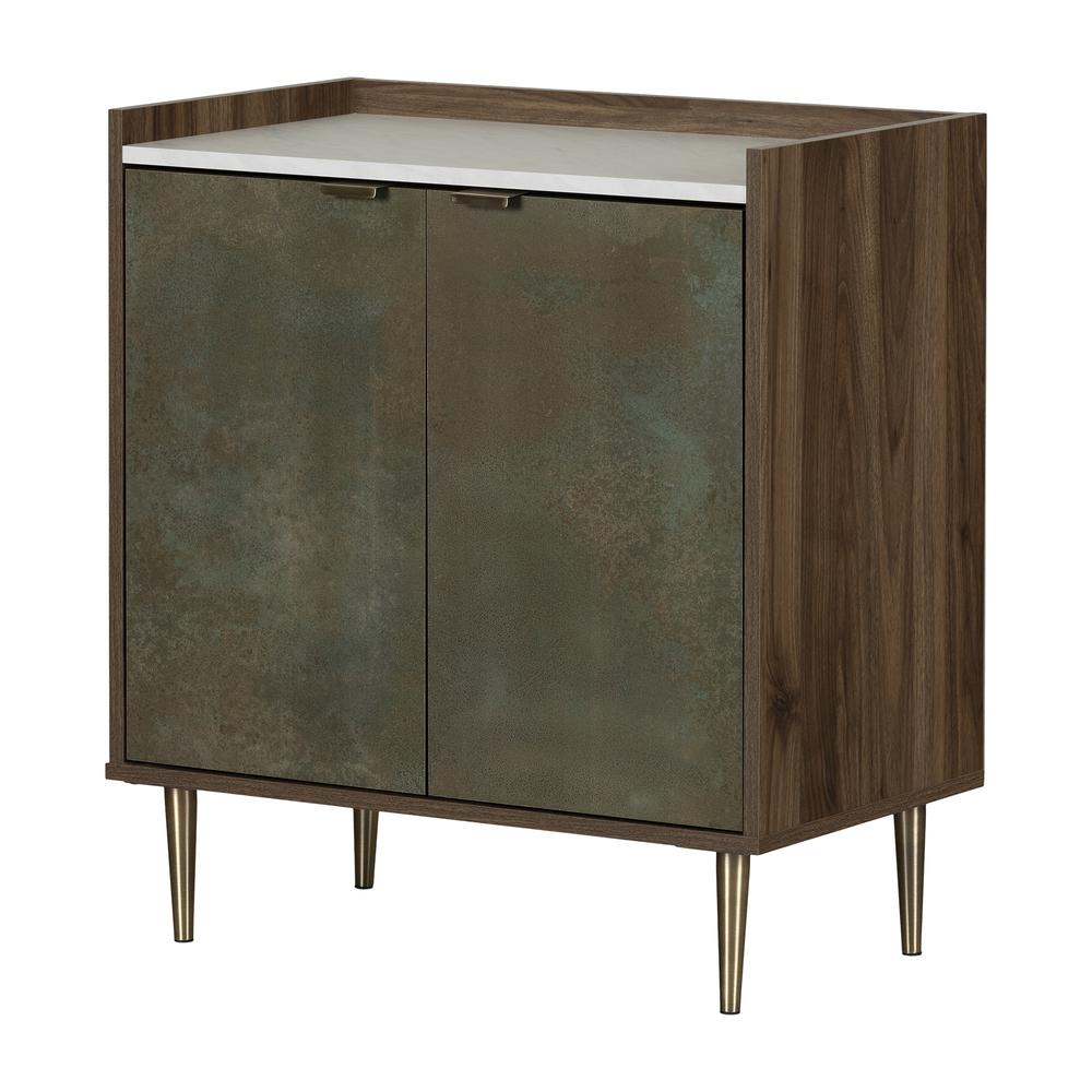 Maliza Storage Cabinet, Natural Walnut and Oxide Brown. Picture 1