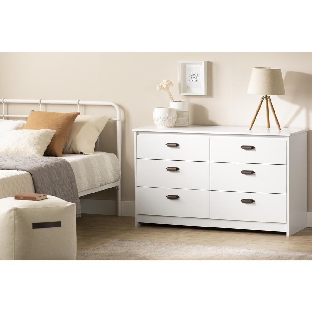 Hulric 6-Drawer Double Dresser, Pure White. Picture 2