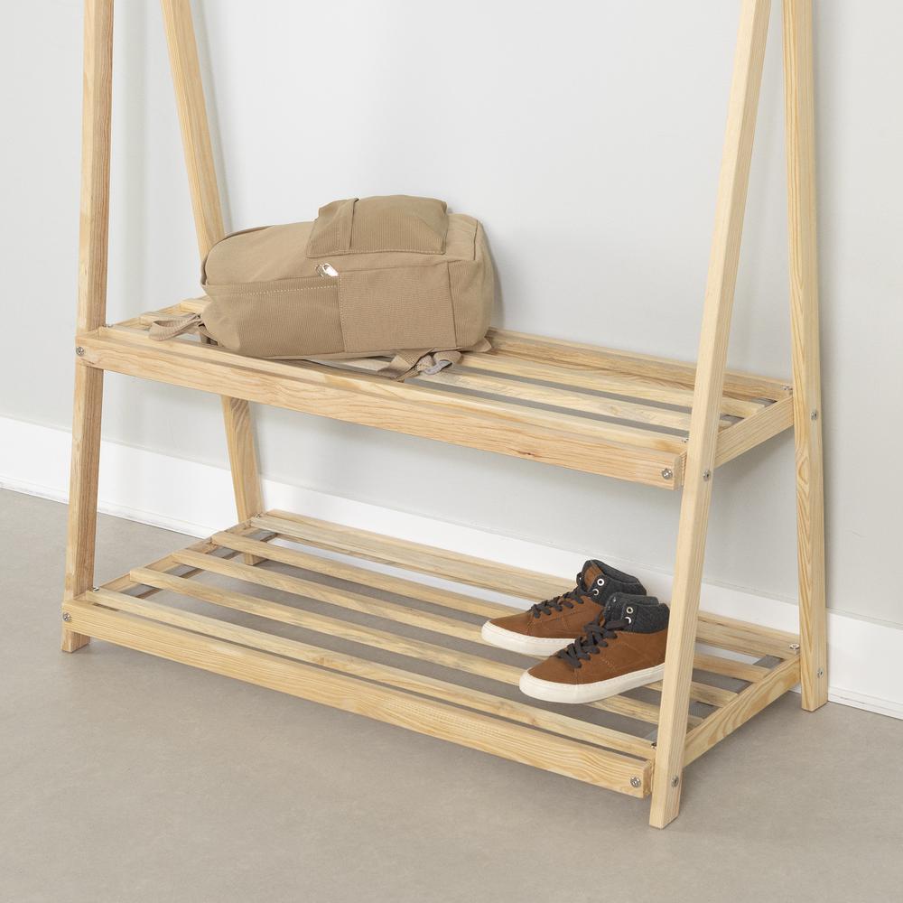 Sweedi Clothes Rack with Storage Shelves, Natural. Picture 3