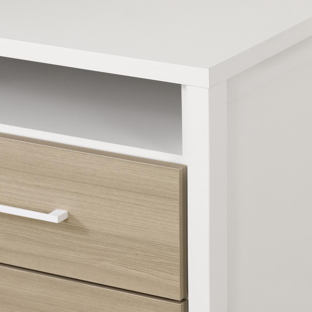 Munich 2-Drawer Nightstand, White and Soft Elm. Picture 3