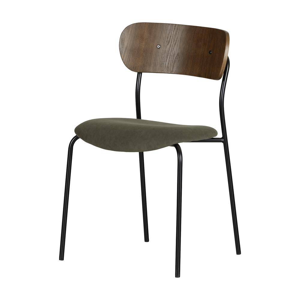 Hype Chairs with Metal Legs, Olive Green and Brown. Picture 1
