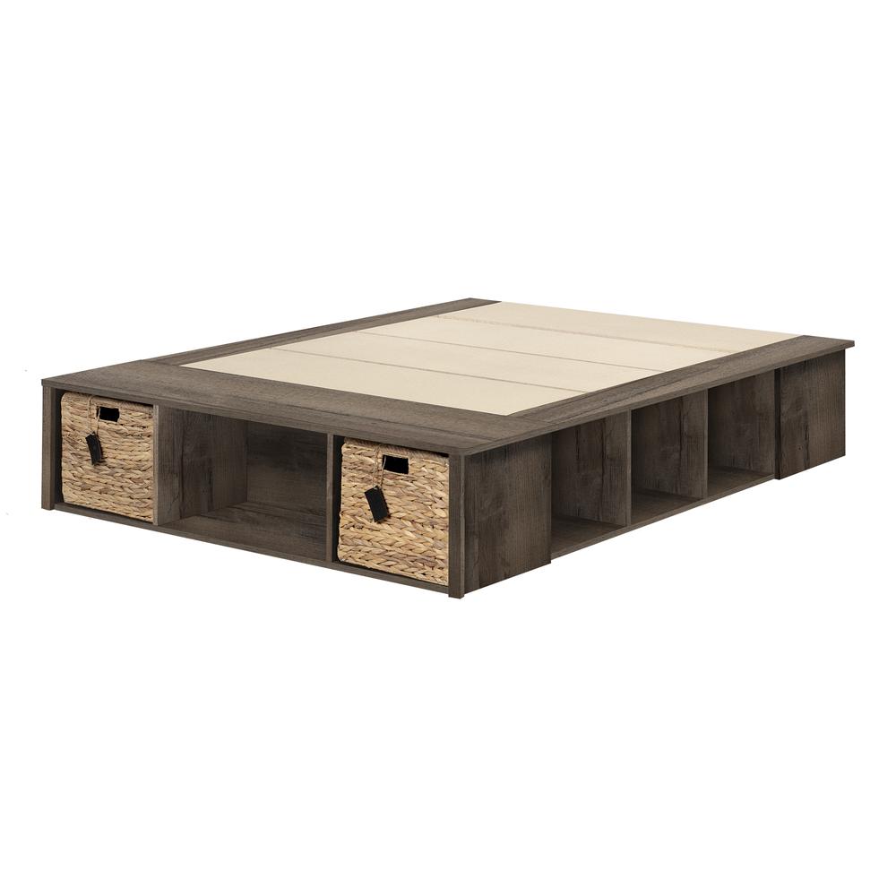Avilla Storage Bed with Baskets - Fall Oak. Picture 1