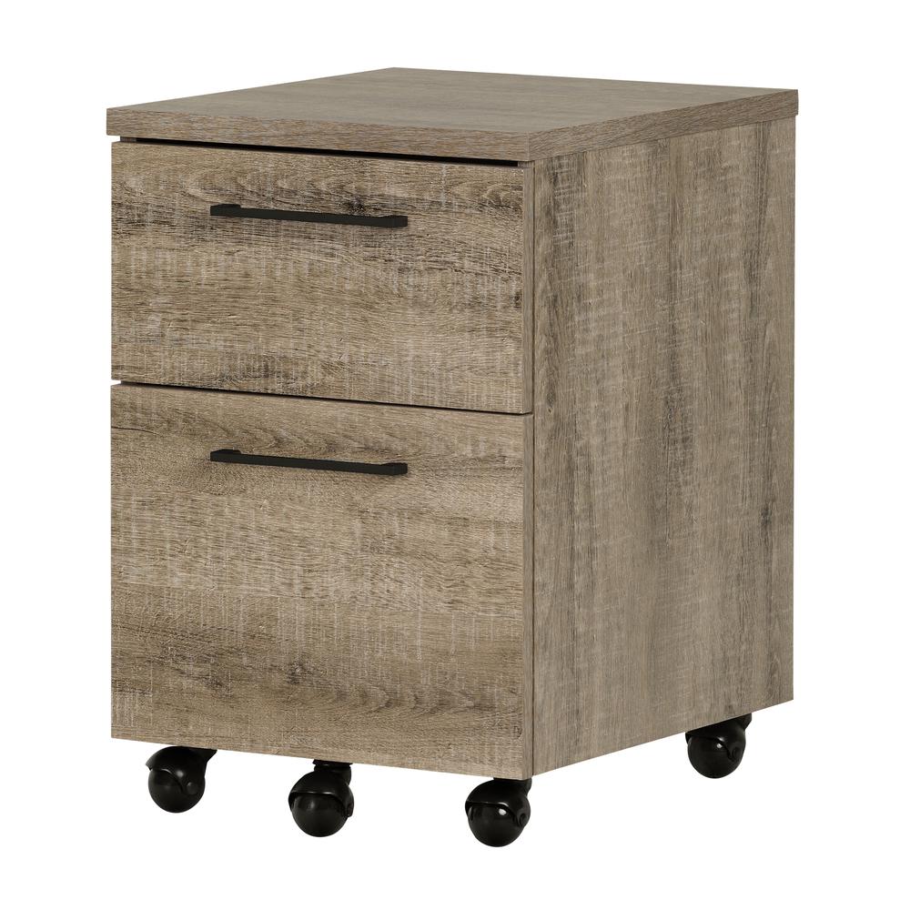 Interface 2-Drawer Mobile File Cabinet, Weathered Oak. Picture 1