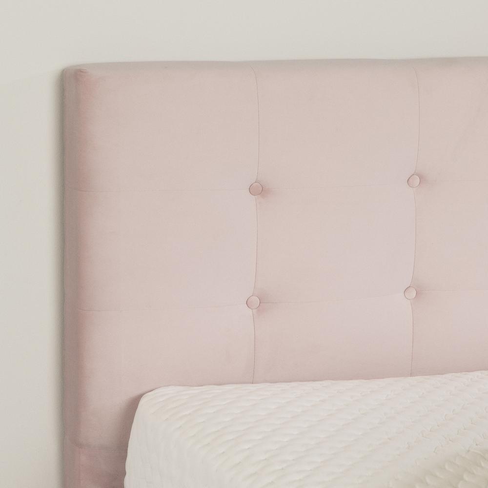 Dylane Upholstered Platform Bed and Headboard, Pale Pink. Picture 3