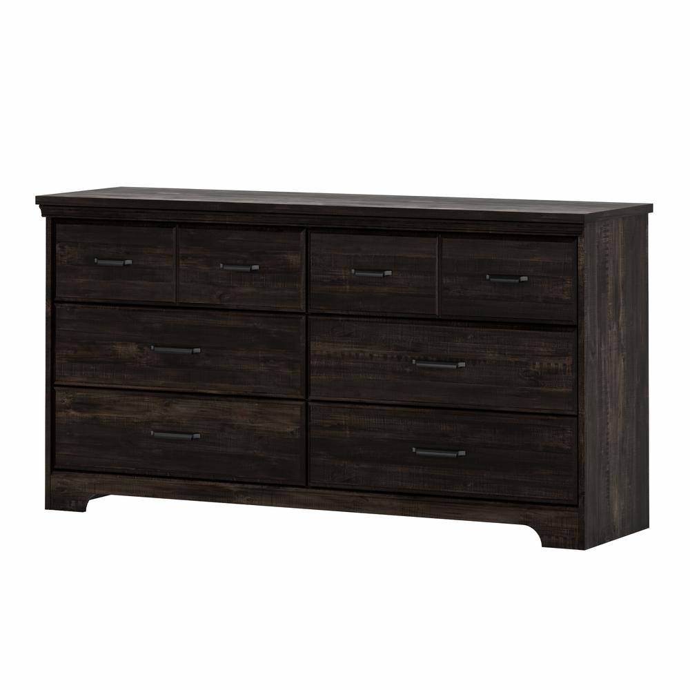 Versa 6-Drawer Double Dresser, Rubbed Black. Picture 1