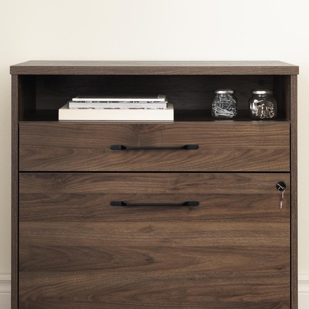 Helsy 2-Drawer File Cabinet, Natural Walnut. Picture 3