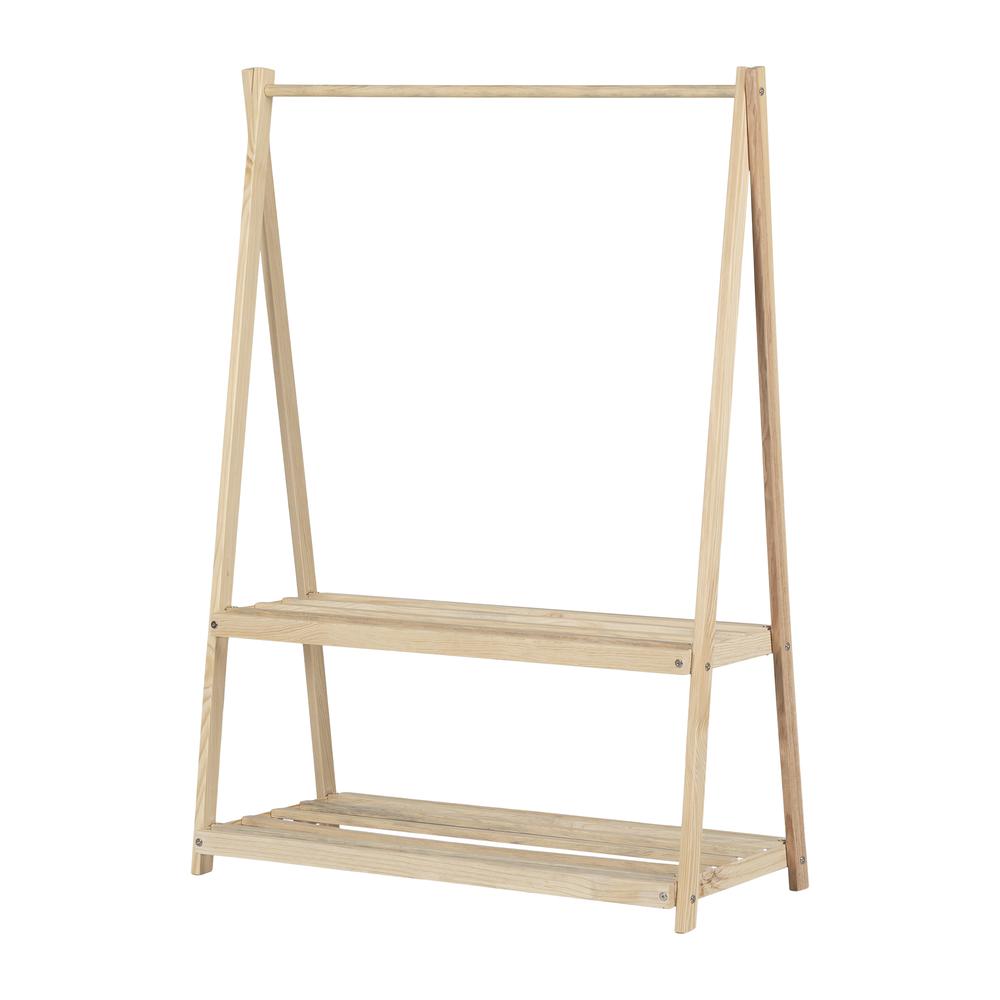 Sweedi Clothes Rack with Storage Shelves, Natural. Picture 1