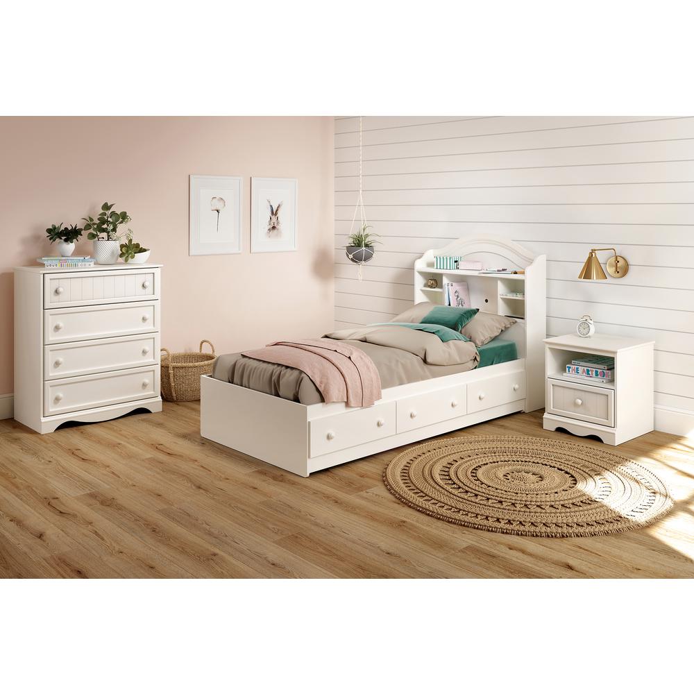 South Shore Savannah Twin Mates Bed (39'') with 3 Drawers, Pure White. Picture 2
