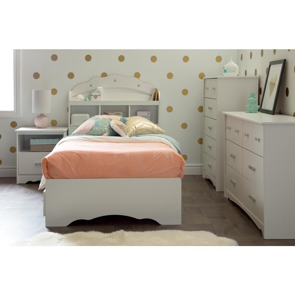 South Shore Tiara 1-Drawer Nightstand, Pure White. Picture 2