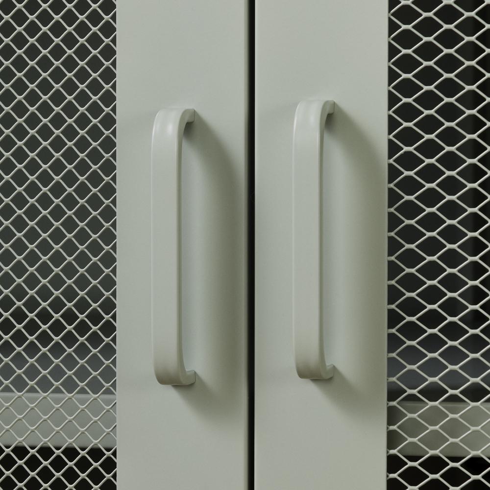 Crea Metal Mesh 2-Door Accent Cabinet, Sage Green. Picture 3
