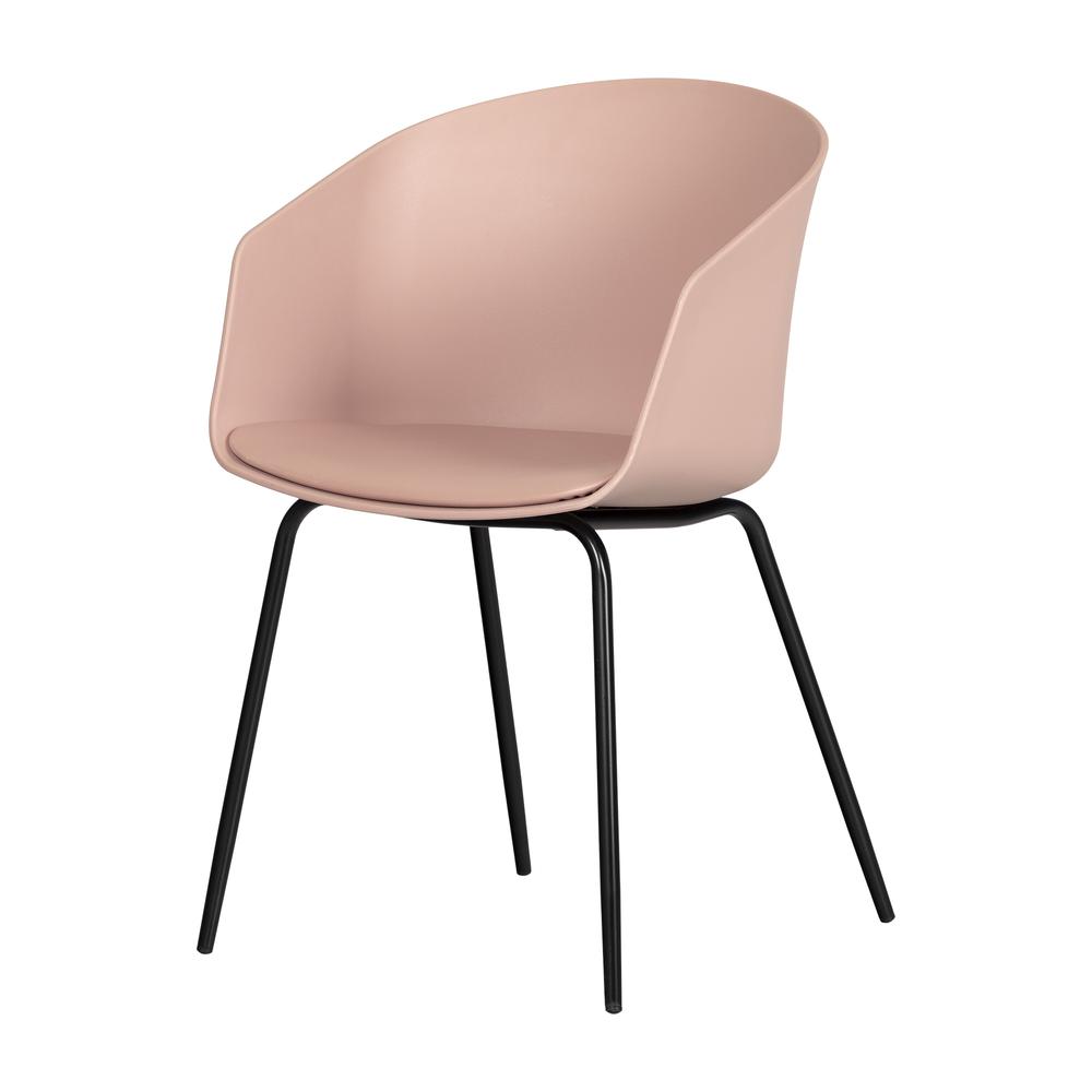 Flam Chair with Metal Legs, Pink and Black. Picture 1