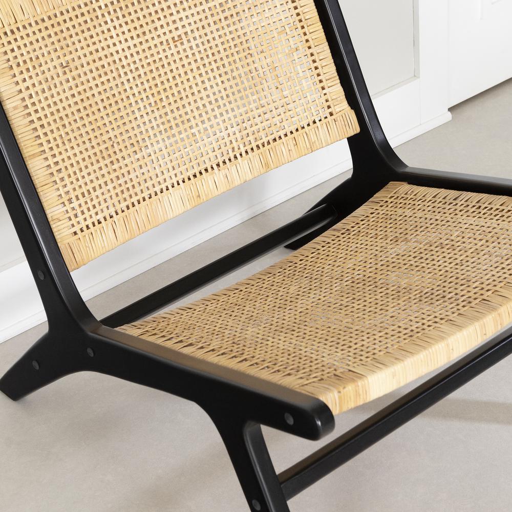 Balka Rattan Lounge Chair, Rattan and Black. Picture 3
