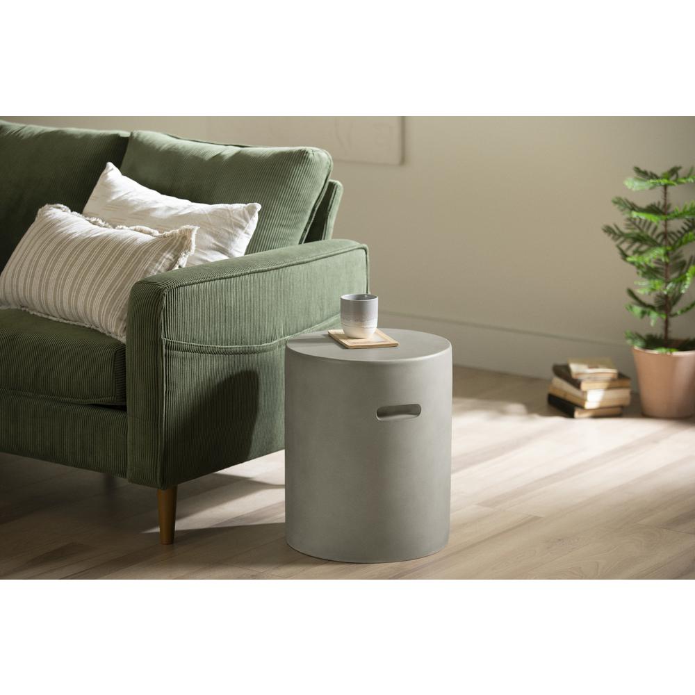 Bellulo Cylindrical Side Table, Greige. Picture 5