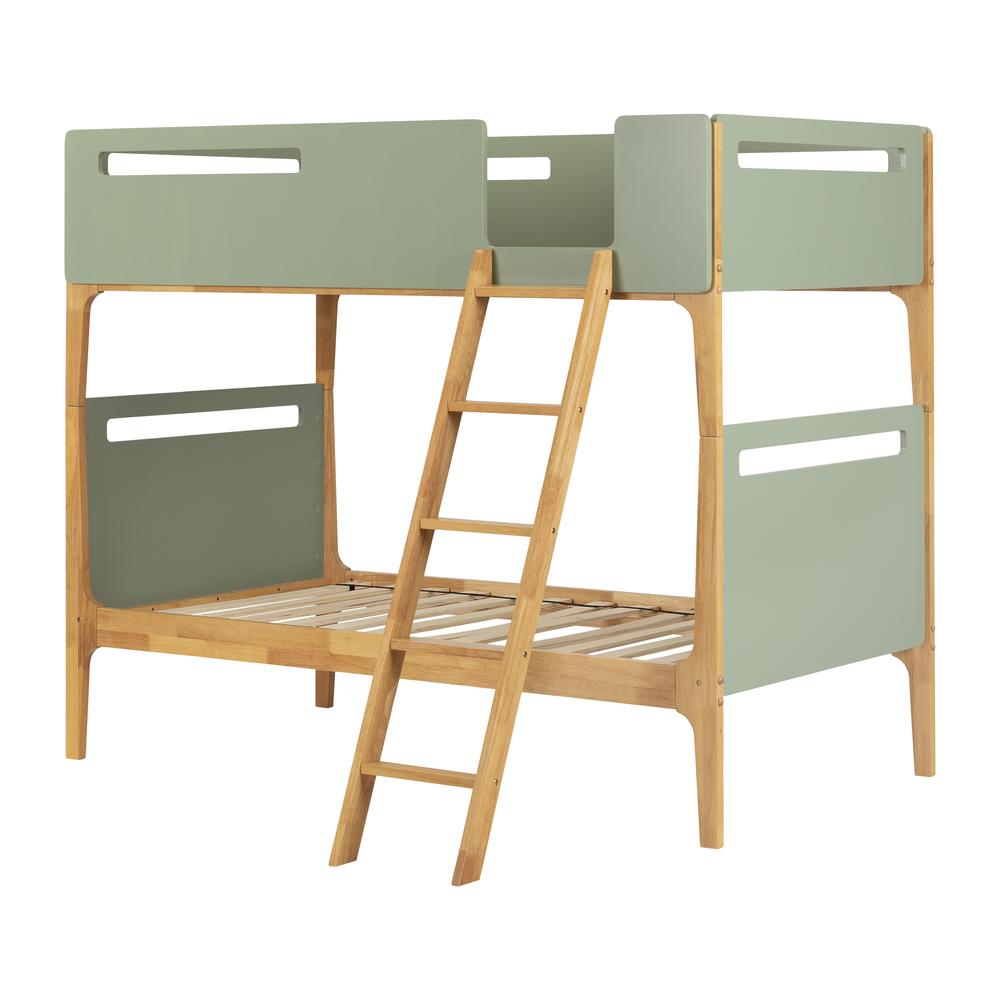Bebble Modern Bunk Bed, Natural and Sage green. Picture 1