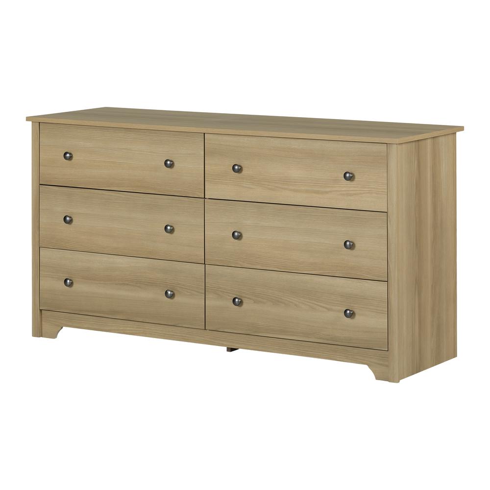 Vito 6-Drawer Double Dresser, Natural Ash. Picture 1