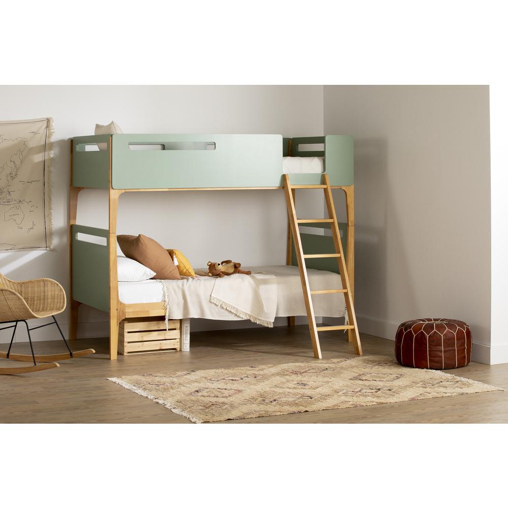 Bebble Modern Bunk Bed, Natural and Sage green. Picture 2