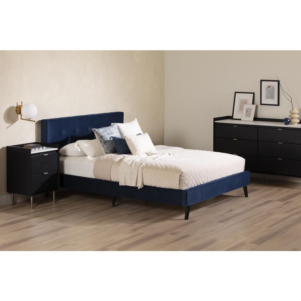 Hype Upholstered bed set, Navy Blue. Picture 2
