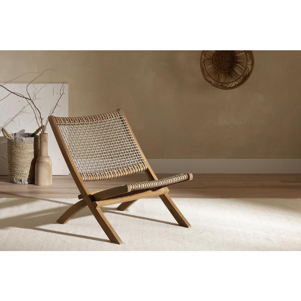 Balka Lounge Chair, Beige and Natural. Picture 5