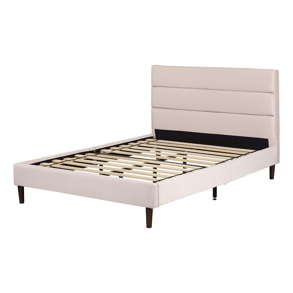 Maliza Upholstered Complete Platform Bed, Pink. Picture 1