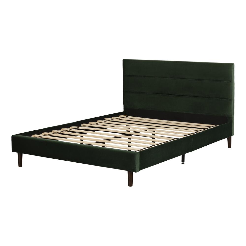 Maliza Upholstered Complete Platform Bed, Green. Picture 1