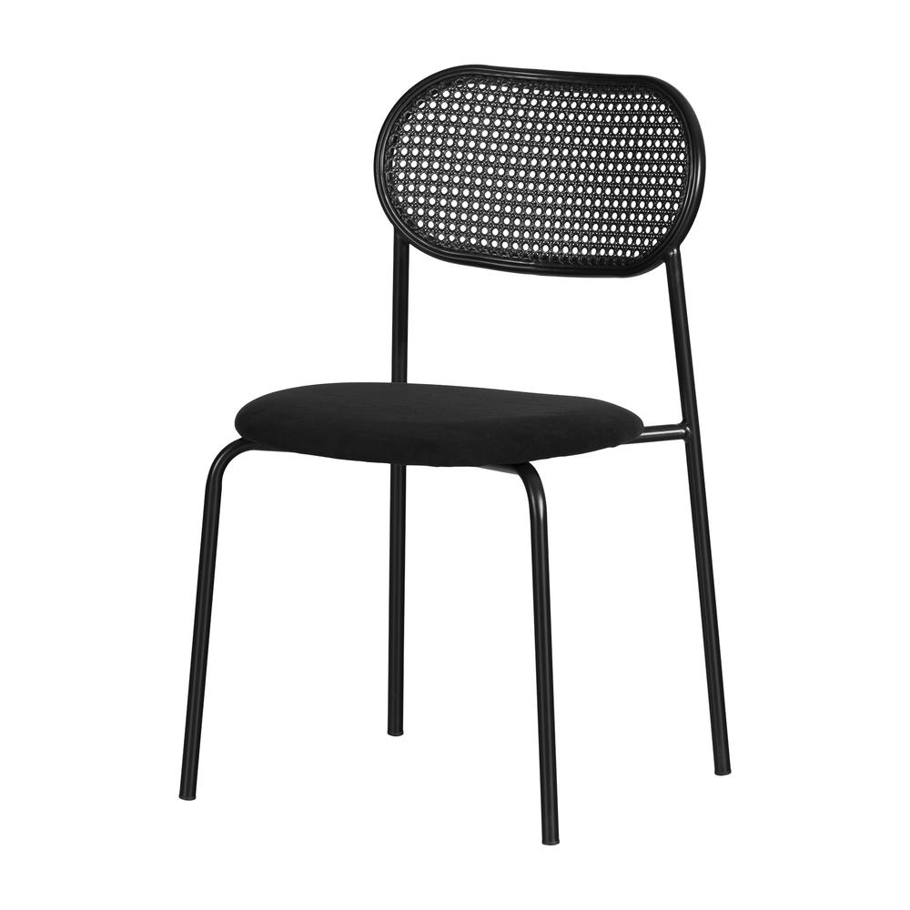 Hype Rattan Dining Chair - Set of 2, Black. Picture 1