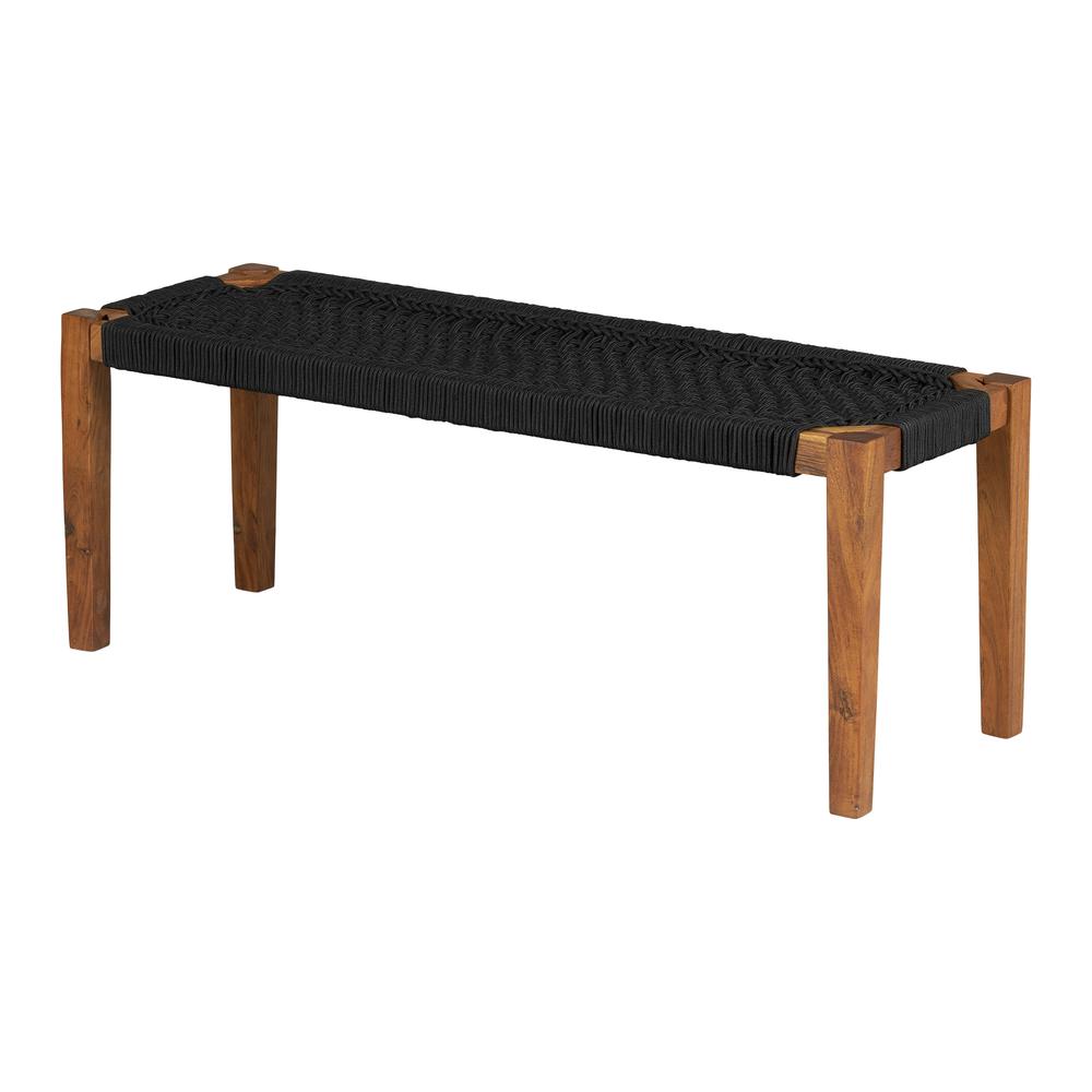 Agave Wood Bench, Black and Natural. Picture 1