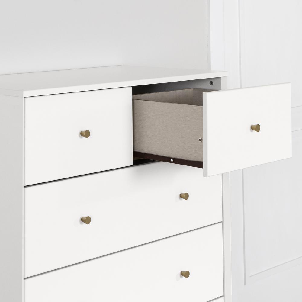 Dylane 5-Drawer Chest, Pure White. Picture 3