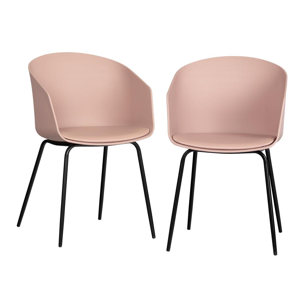 Flam Dining Chairs - Set of 2, Pink and Black. Picture 1